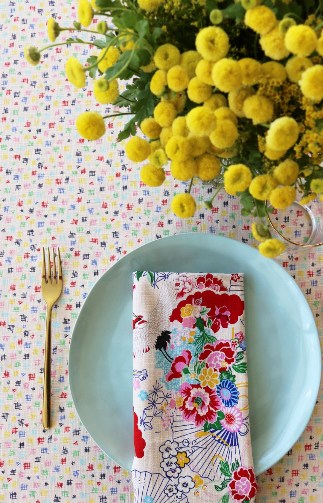 Tablecloth Large in crosshatch cream