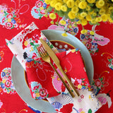 Tablecloth Round in happiness red