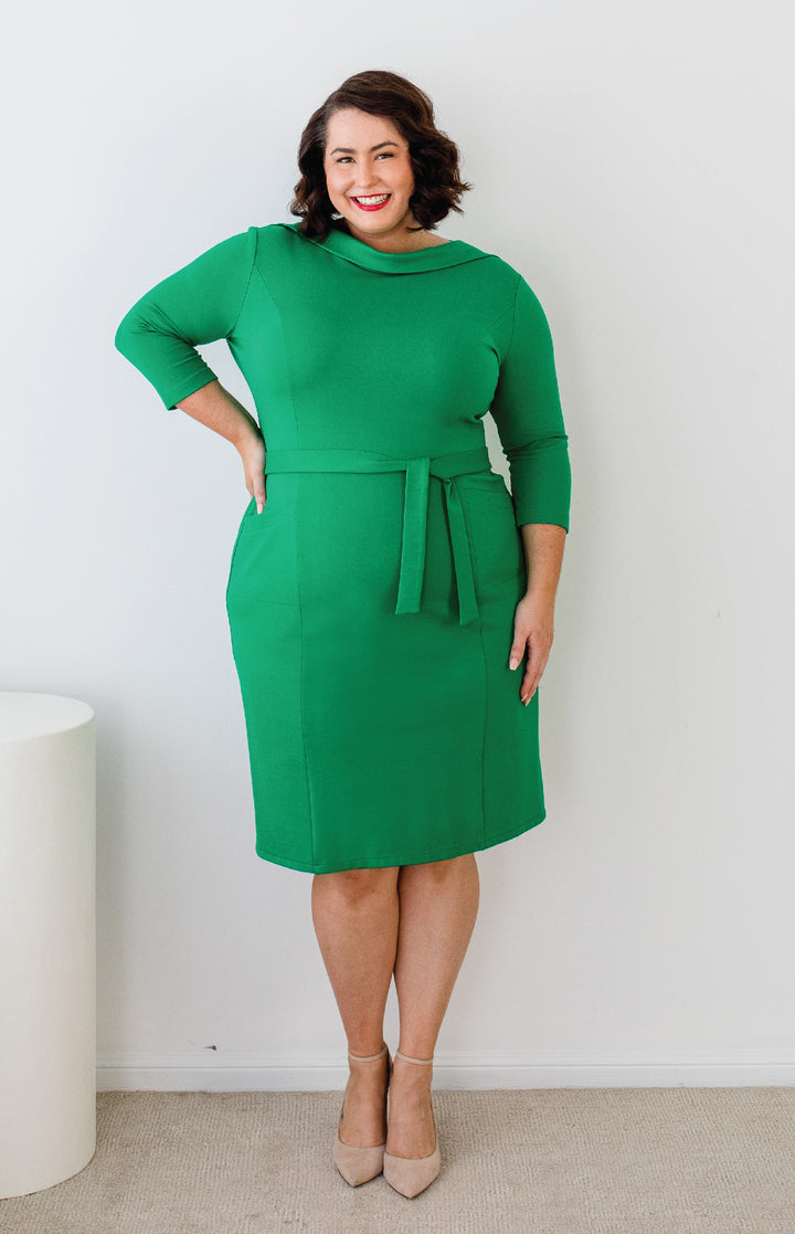 Audrey Dress in emerald