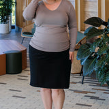 Bamboo Reversible Tee long sleeve in pebble