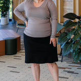 Bamboo Reversible Tee long sleeve in pebble