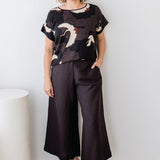 PRE-ORDER Poppy Top in poetry in motion black