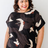 PRE-ORDER Poppy Top in poetry in motion black