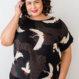 PRE-ORDER Poppy Top in poetry in motion black