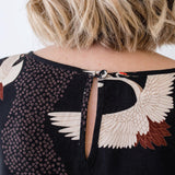PRE-ORDER Poppy Top in poetry in motion black