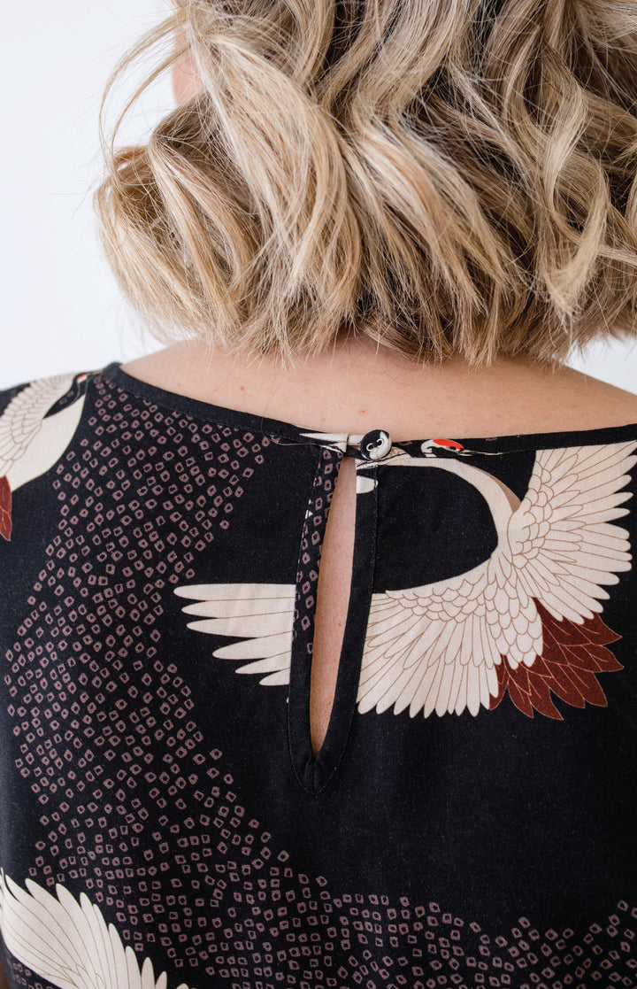 PRE-ORDER Poppy Top in poetry in motion black