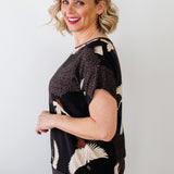 PRE-ORDER Poppy Top in poetry in motion black