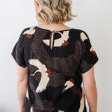 PRE-ORDER Poppy Top in poetry in motion black