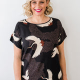 PRE-ORDER Poppy Top in poetry in motion black