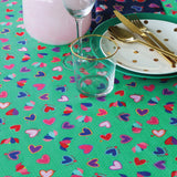 Tablecloth Large in queen of hearts green