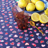 Tablecloth Large in queen of hearts navy