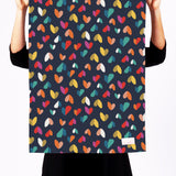 Tea Towel in rainbow hearts