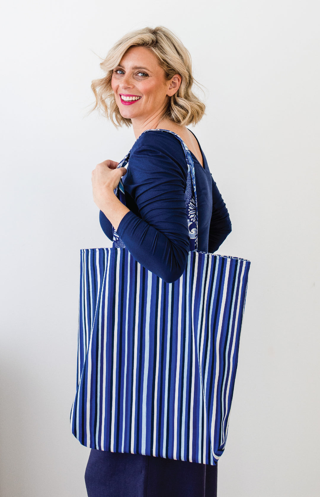 Reversible Tote in she's the one blue